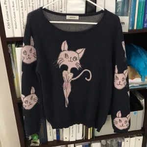 Japanese Mission ❤️ Cat 🐱 Kitten Tulle Ballerina Blue Pink Sweater One Size